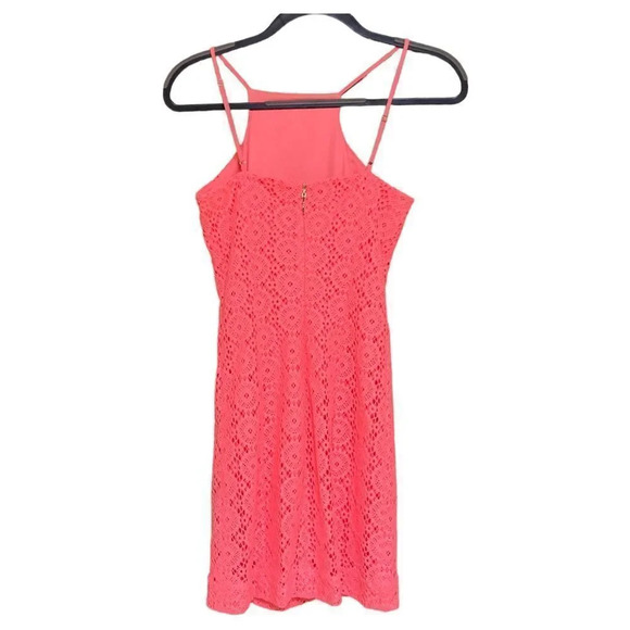 LILLY PULITZER Pink Costello Halter Dress Lace Pucker Pink Extra Small - Picture 4 of 10